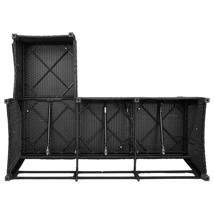 sofasæt til haven 3 dele med hynder L-formet polyrattan sort
