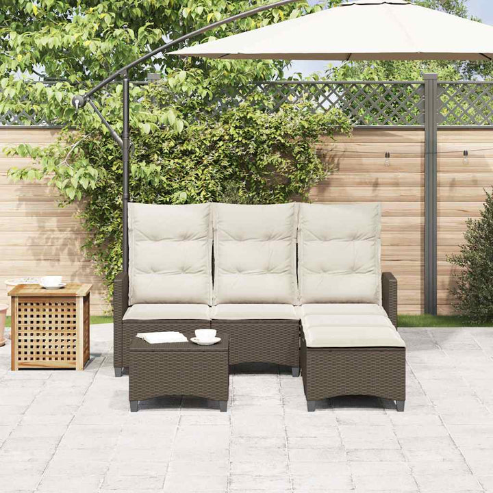sofasæt til haven 3 dele med hynder L-formet polyrattan brun