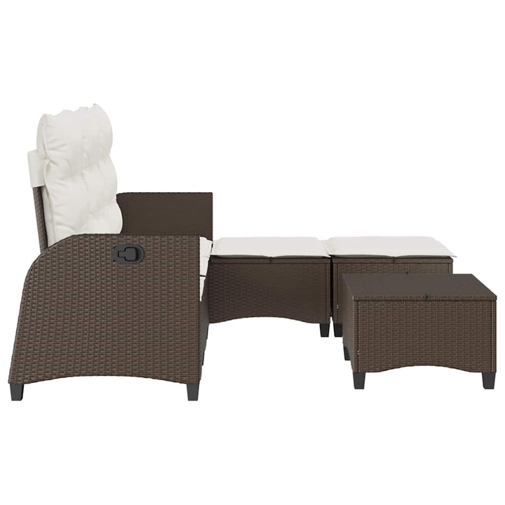 sofasæt til haven 3 dele med hynder L-formet polyrattan brun