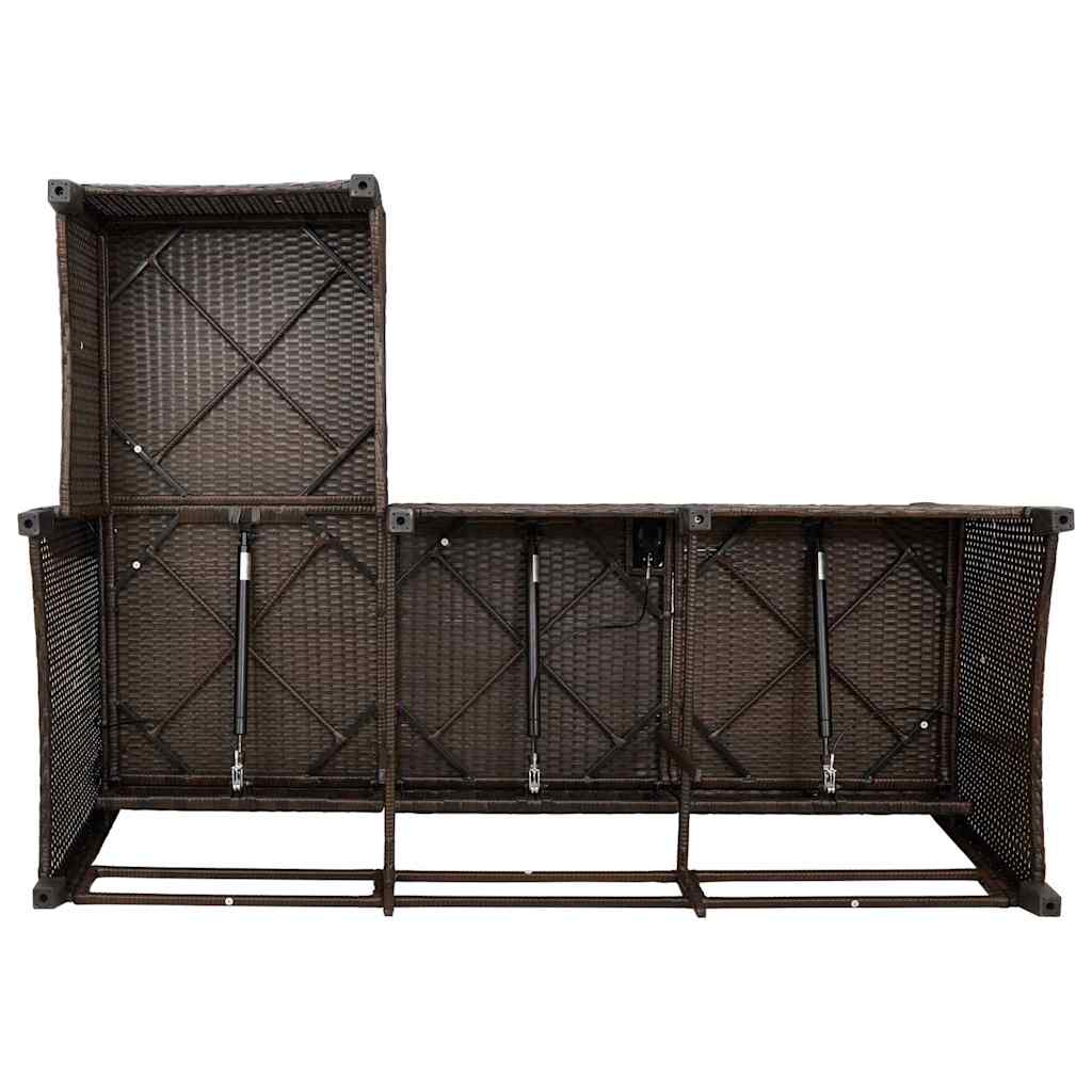 sofasæt til haven 3 dele med hynder L-formet polyrattan brun