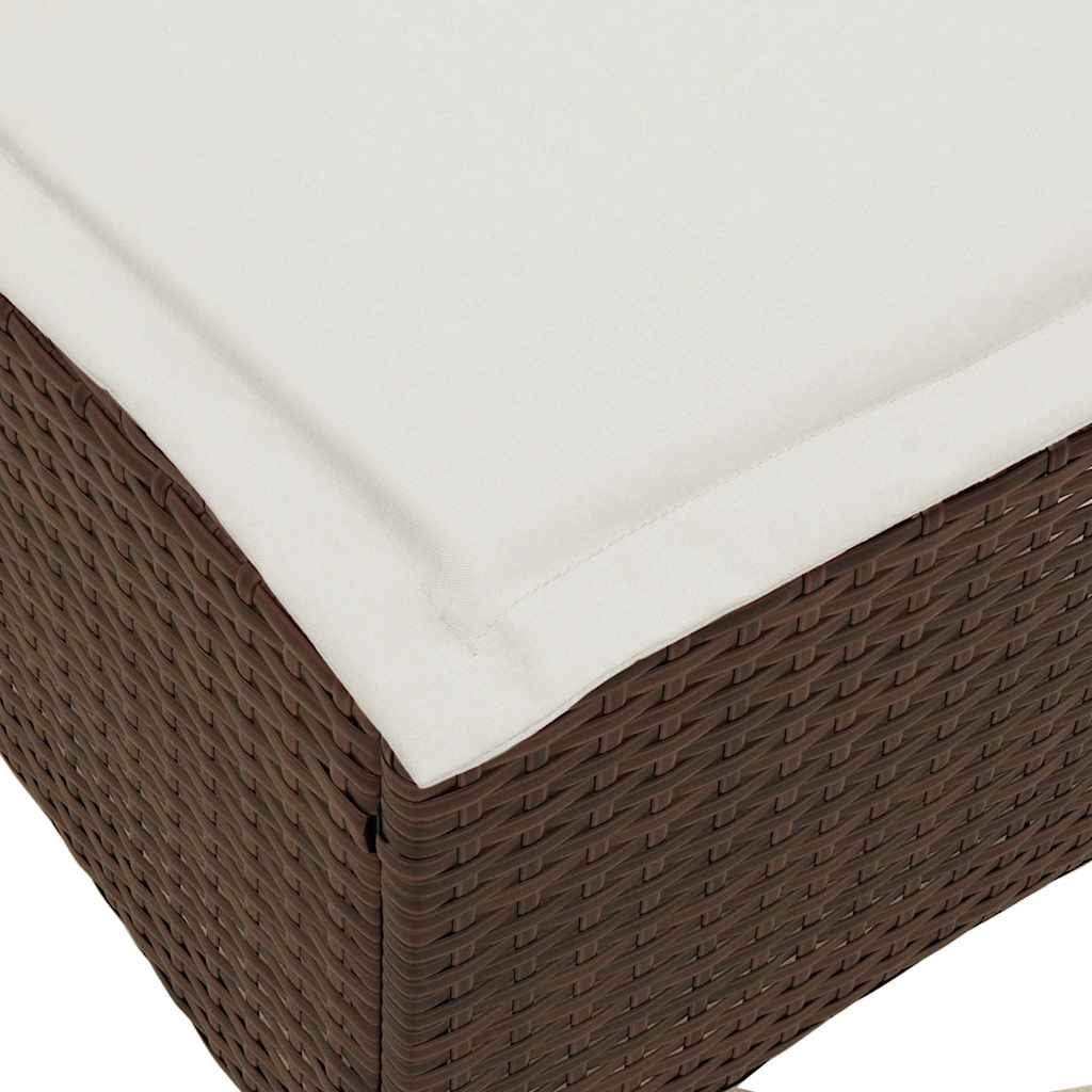 sofasæt til haven 3 dele med hynder L-formet polyrattan brun