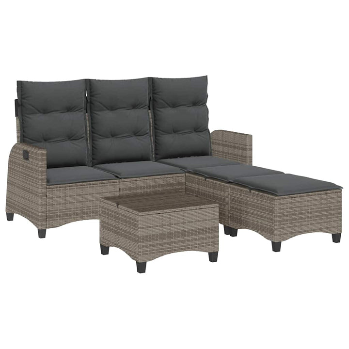 sofasæt til haven 3 dele med hynder L-formet polyrattan grå