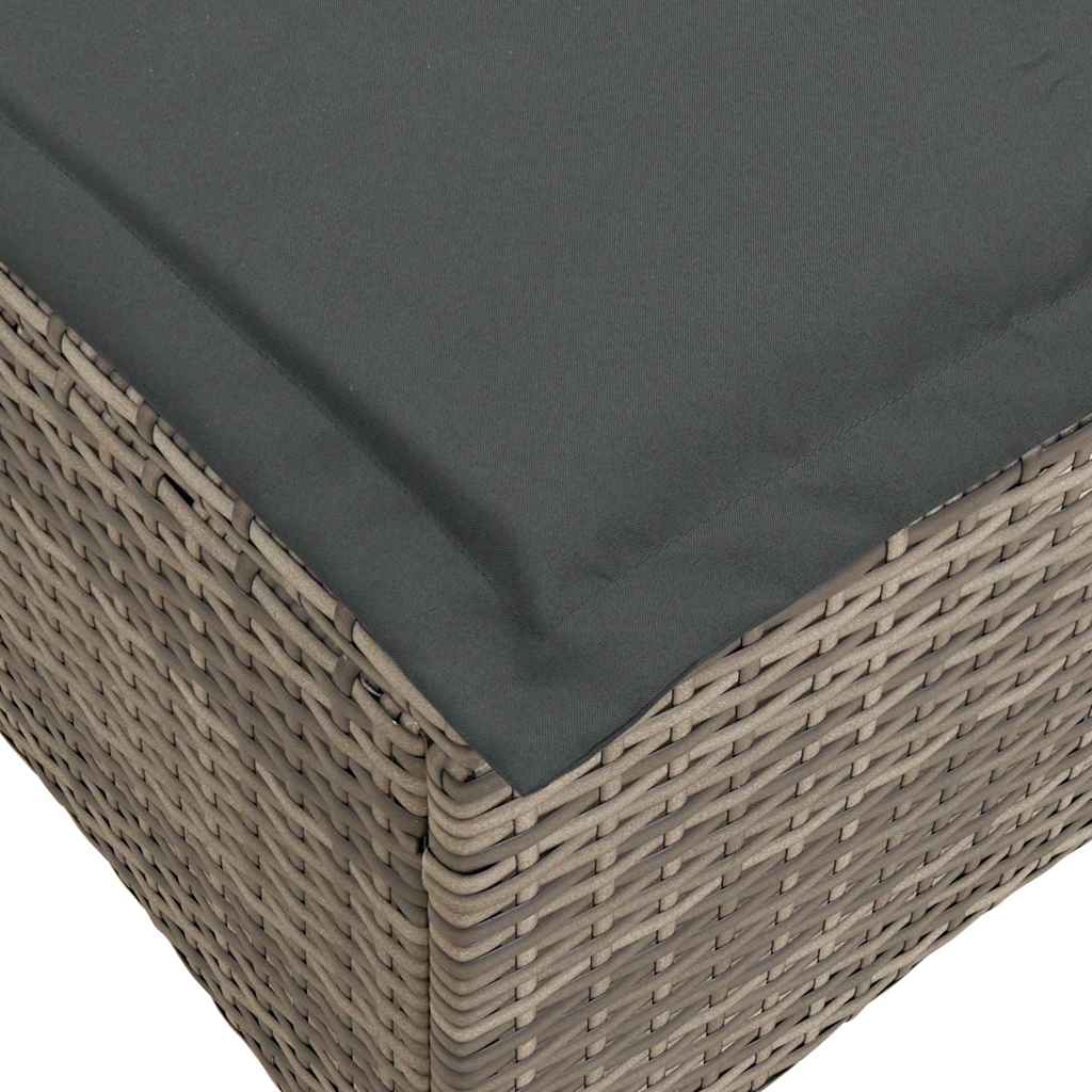 sofasæt til haven 3 dele med hynder L-formet polyrattan grå
