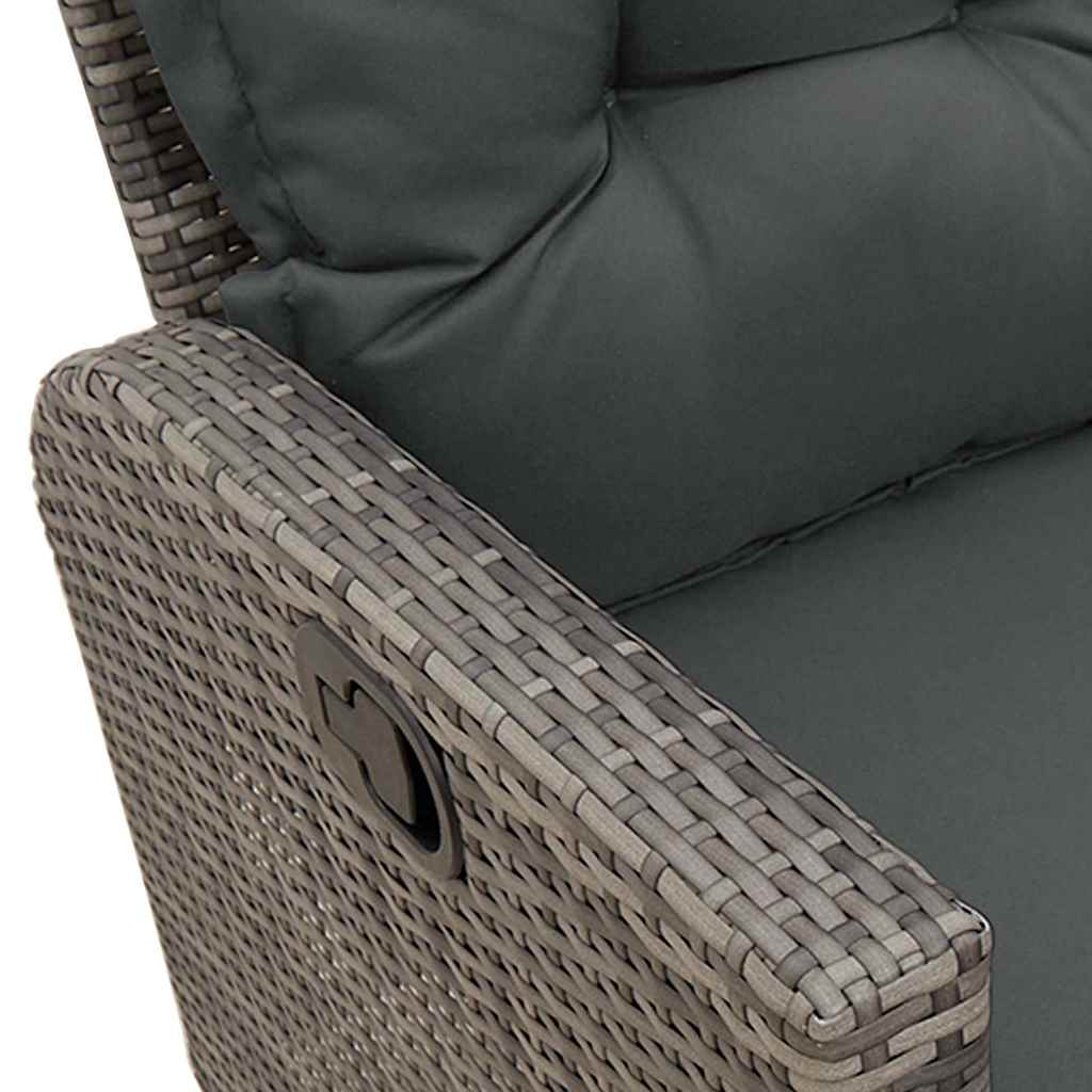 sofasæt til haven 3 dele med hynder L-formet polyrattan grå