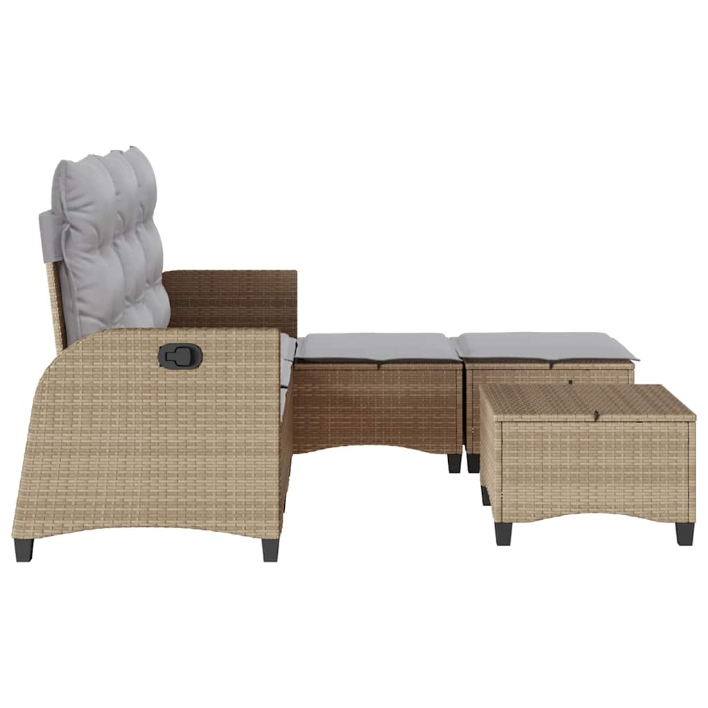 sofasæt til haven 3 dele med hynder L-formet polyrattan beige