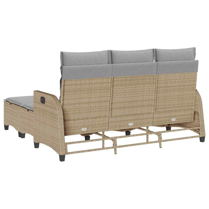 sofasæt til haven 3 dele med hynder L-formet polyrattan beige