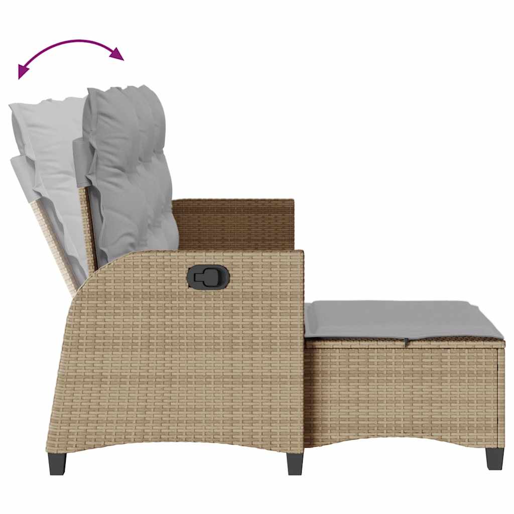 sofasæt til haven 3 dele med hynder L-formet polyrattan beige