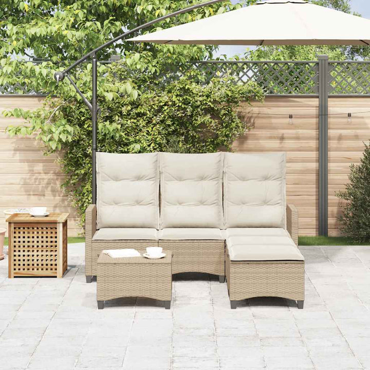 sofasæt til haven 3 dele med hynder L-formet polyrattan beige