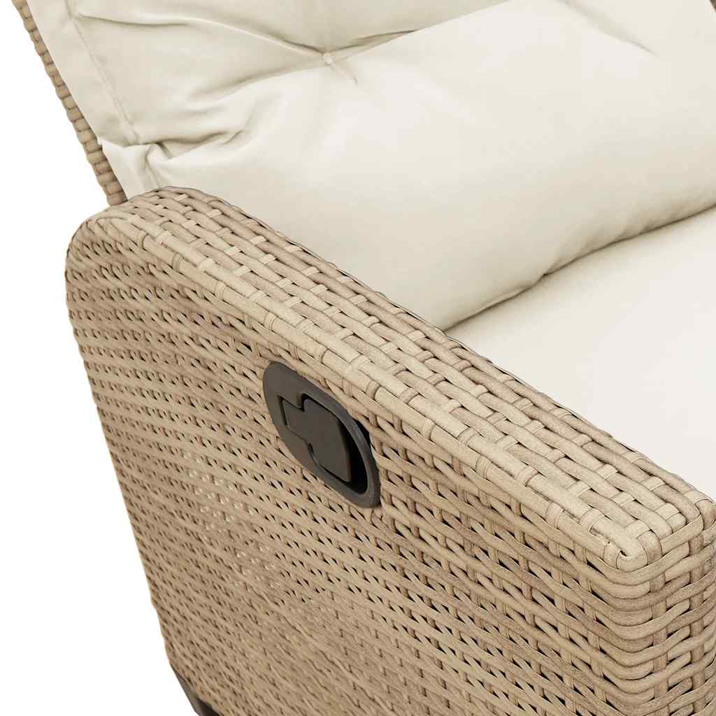 sofasæt til haven 3 dele med hynder L-formet polyrattan beige