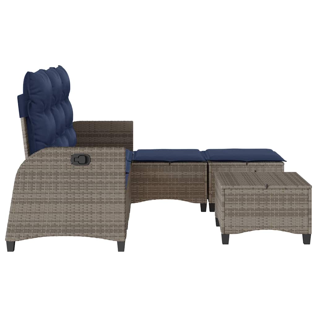 sofasæt til haven 3 dele med hynder L-formet polyrattan grå