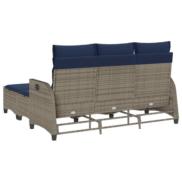 sofasæt til haven 3 dele med hynder L-formet polyrattan grå