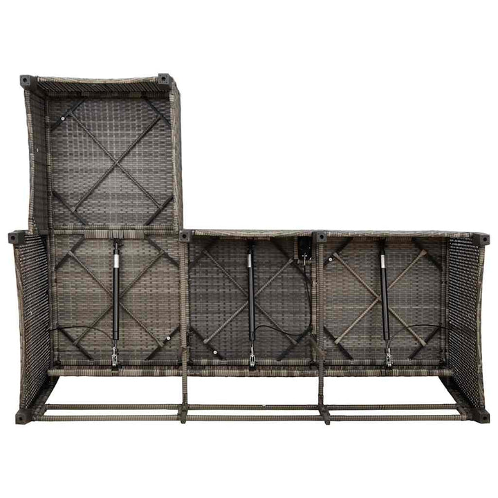 sofasæt til haven 3 dele med hynder L-formet polyrattan grå