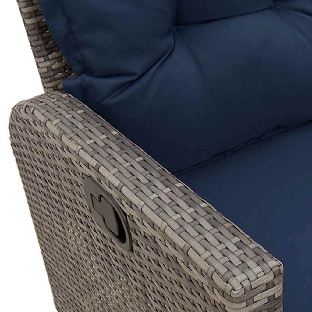 sofasæt til haven 3 dele med hynder L-formet polyrattan grå