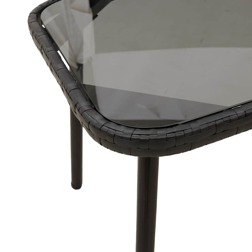 Have Spisebordssæt med pude 2 pcs Sort polyrattan