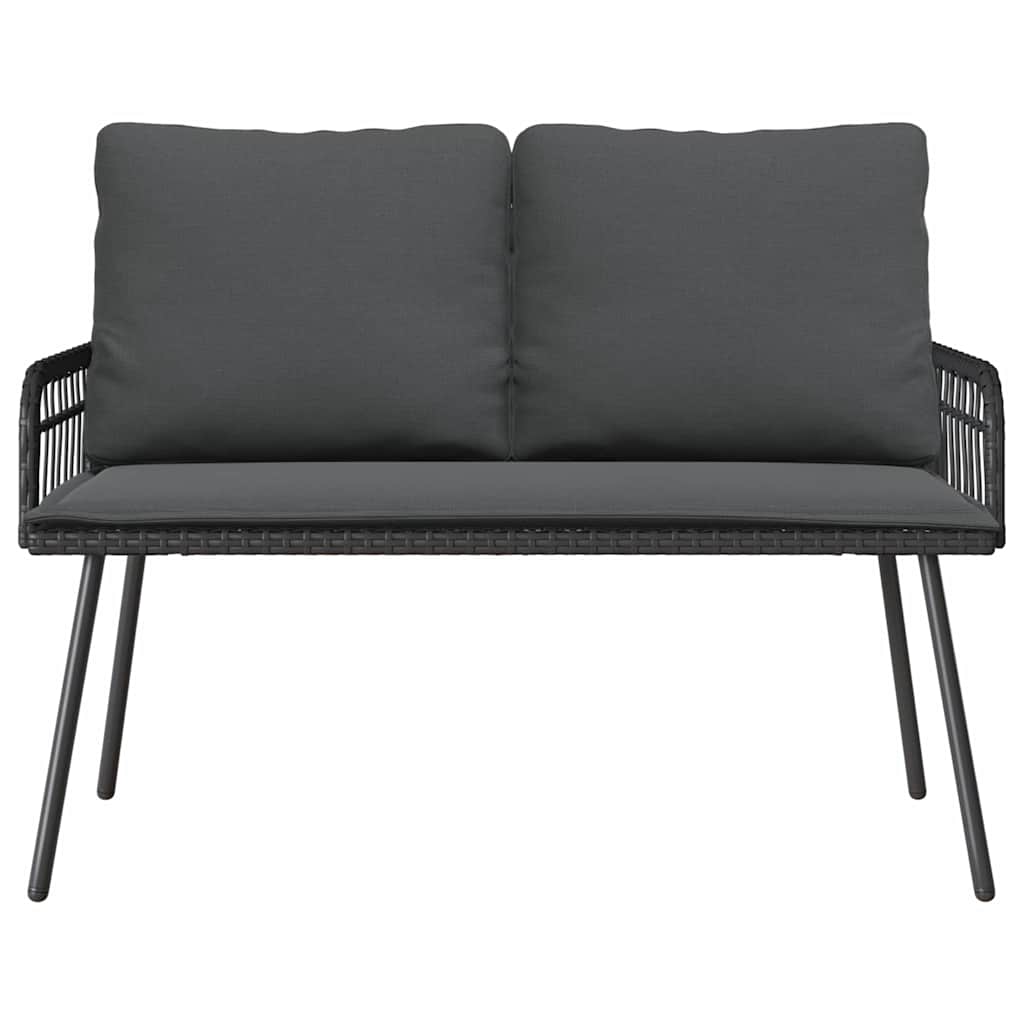 Have Spisebordssæt med pude 2 pcs Sort polyrattan