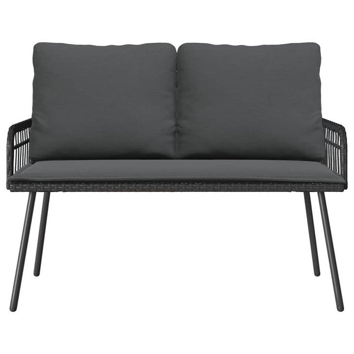 Have Spisebordssæt med pude 2 pcs Sort polyrattan