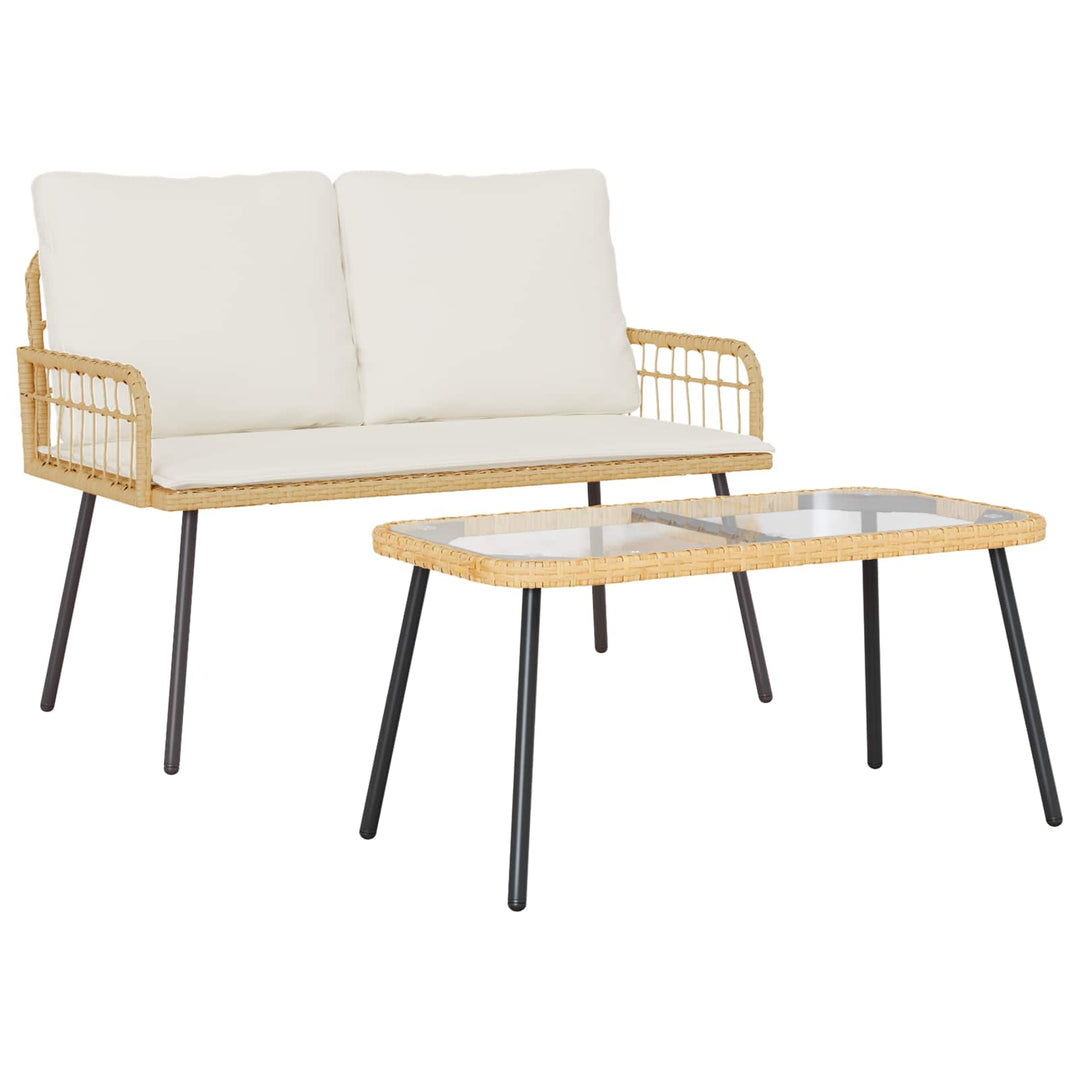 Have Spisebordssæt 2 stk. Naturfarvet polyrattan