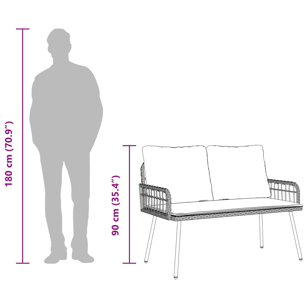 Have Spisebordssæt 2 stk. Naturfarvet polyrattan