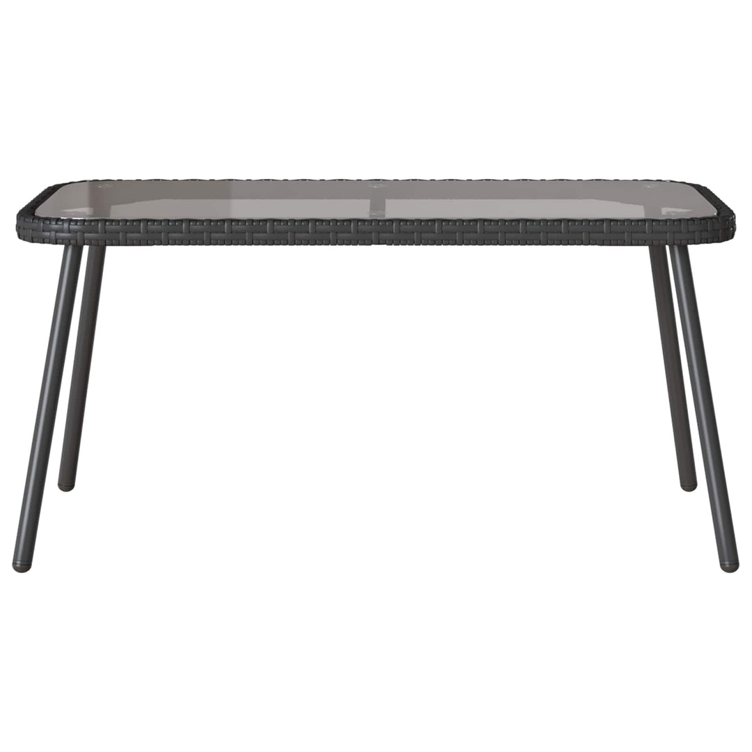 Havesofa Sæt med pude 2 pcs Sort polyrattan
