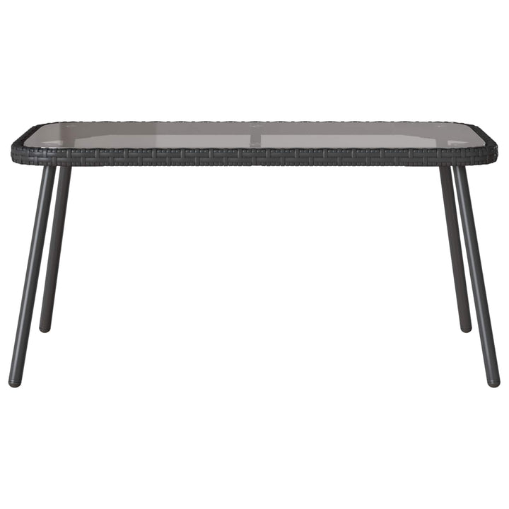 Havesofa Sæt med pude 2 pcs Sort polyrattan