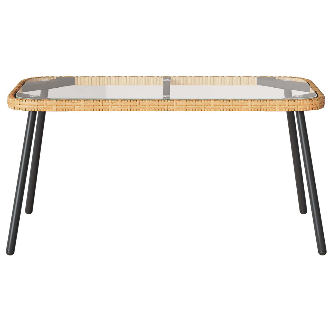 Havesofa Sæt med pude 2 pcs Naturfarvet polyrattan