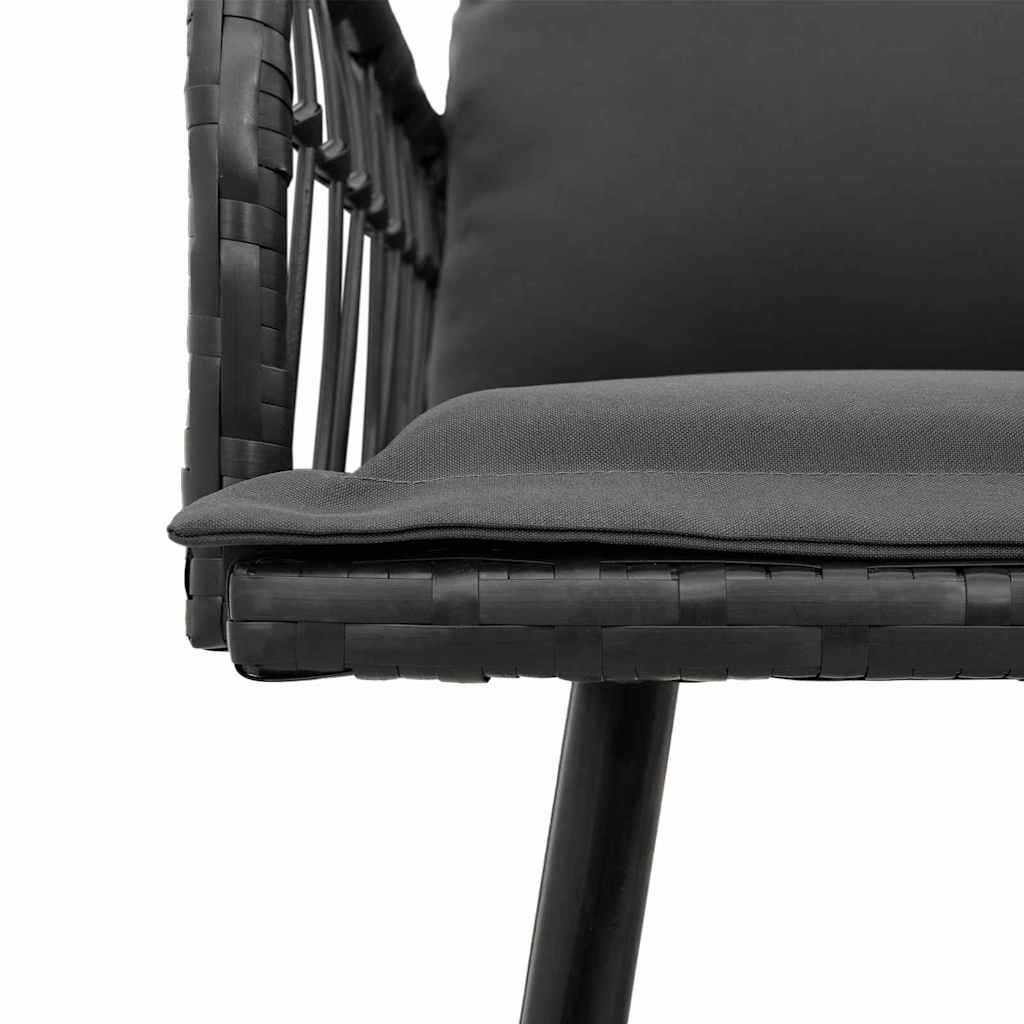 Havesofa Sæt 2 pcs Sort polyrattan