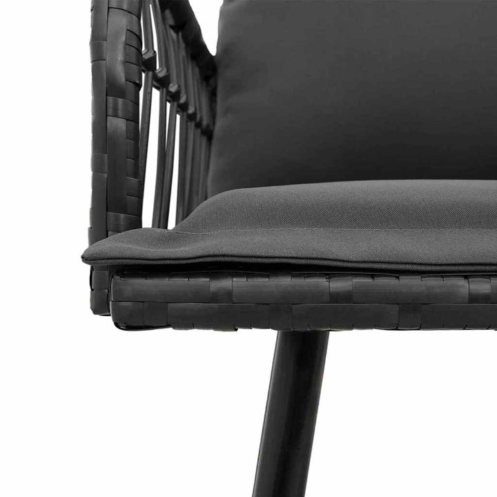 Havesofa Sæt 2 pcs Sort polyrattan
