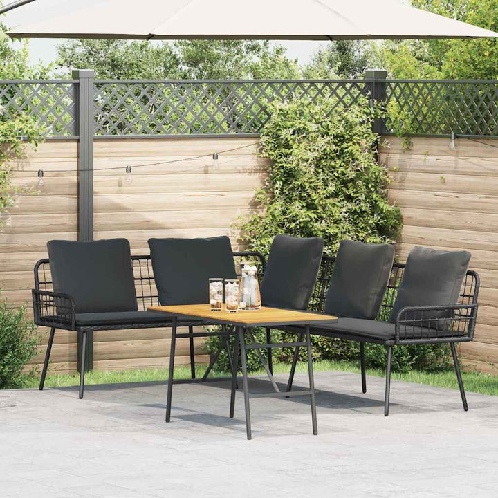 Havesofa Sæt 2 pcs Sort polyrattan
