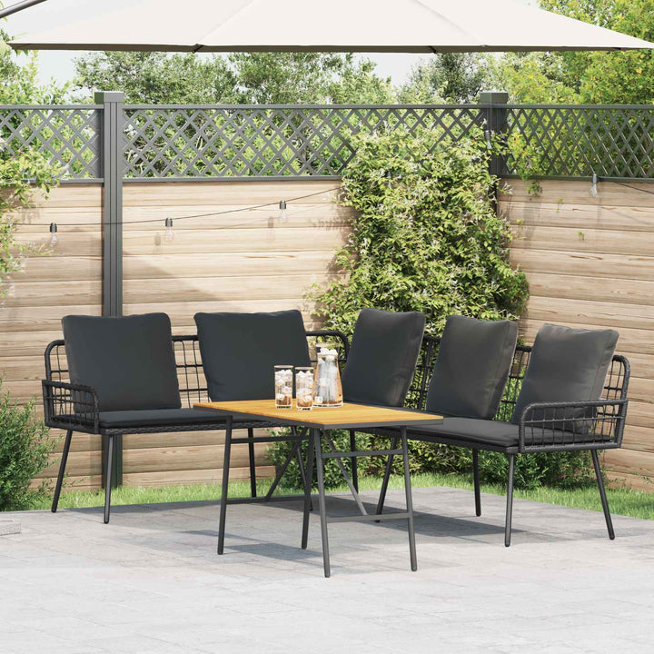 Havesofa Sæt 2 pcs Sort polyrattan