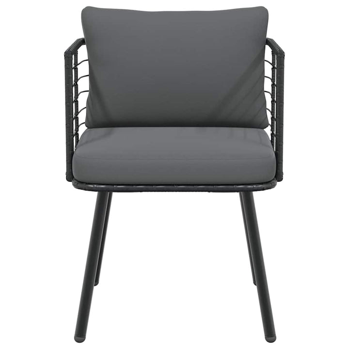 havestole 2 stk. med hynder polyrattan sort