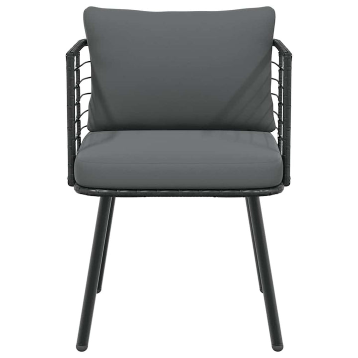 havestole 2 stk. med hynder polyrattan sort