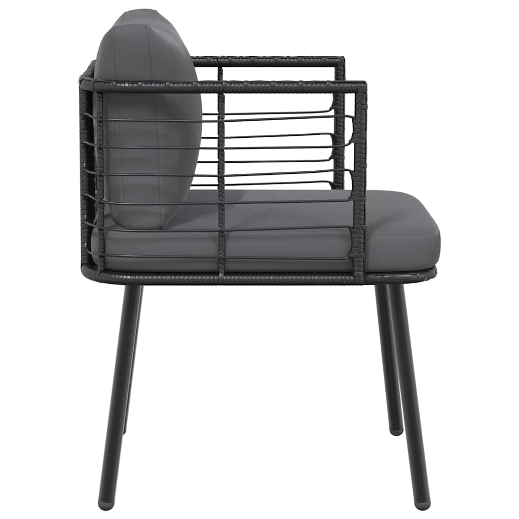 havestole 2 stk. med hynder polyrattan sort