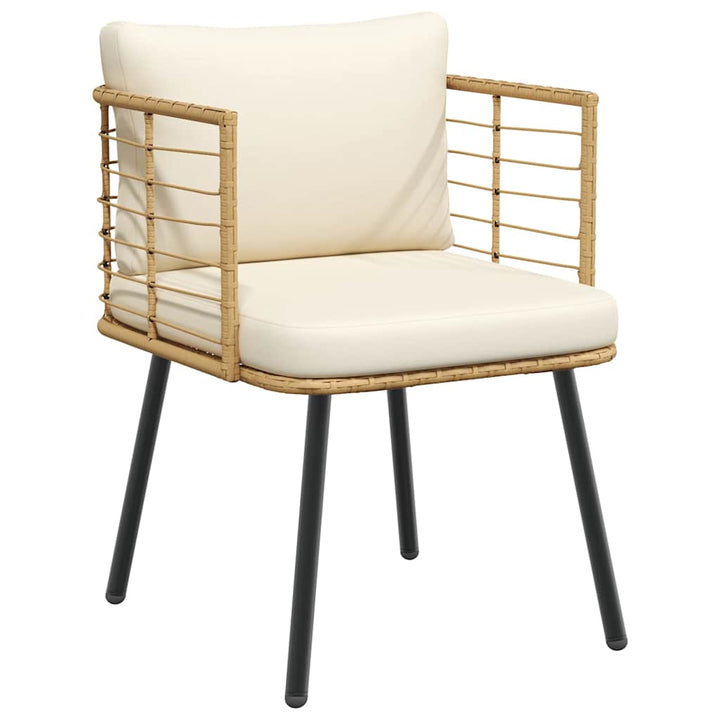havestole 2 stk. med hynder polyrattan naturfarvet