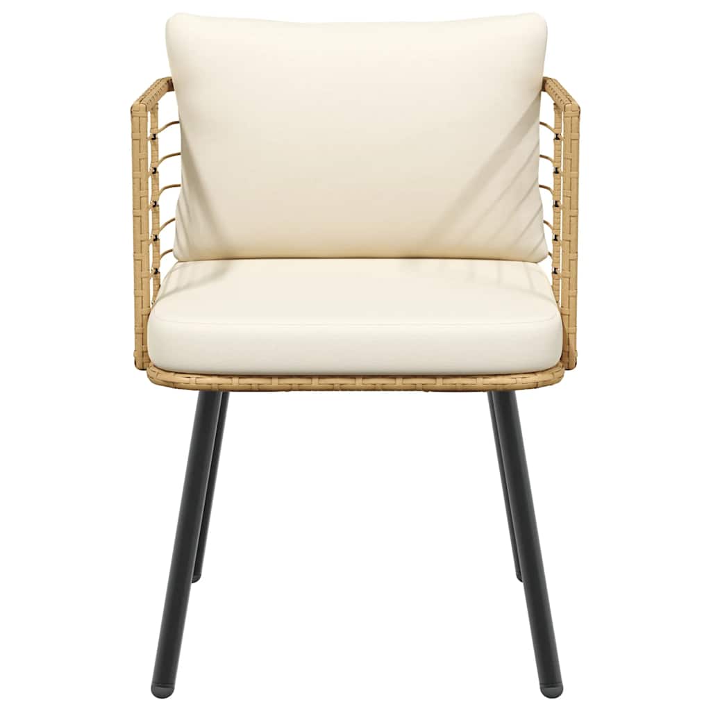 havestole 2 stk. med hynder polyrattan naturfarvet