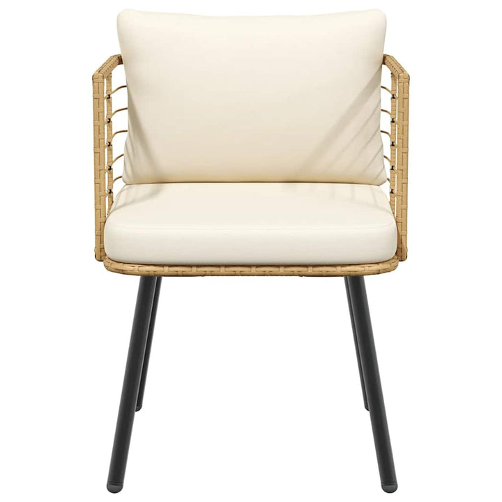 havestole 2 stk. med hynder polyrattan naturfarvet