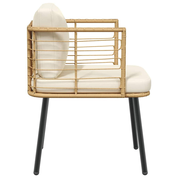 havestole 2 stk. med hynder polyrattan naturfarvet