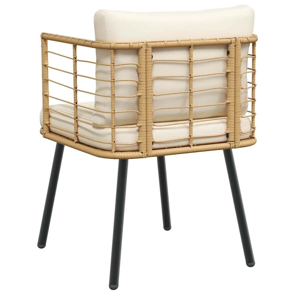 havestole 2 stk. med hynder polyrattan naturfarvet