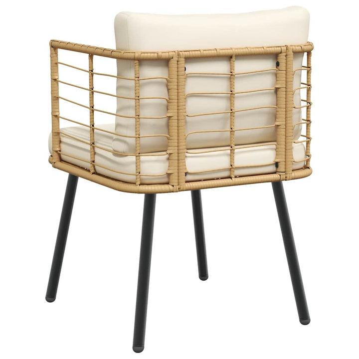havestole 2 stk. med hynder polyrattan naturfarvet