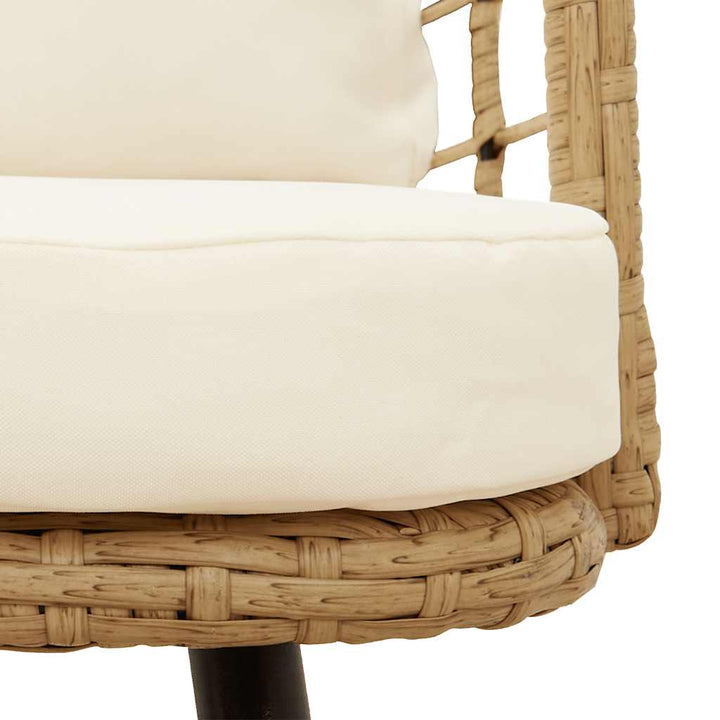 havestole 2 stk. med hynder polyrattan naturfarvet