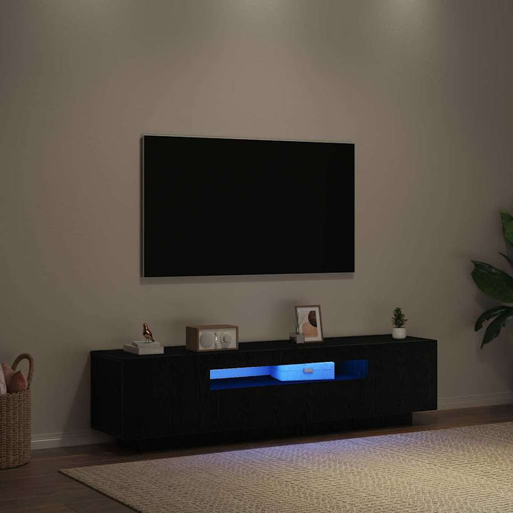 TV-skab Sort 160 x 35 x 40 cm Konstrueret træ