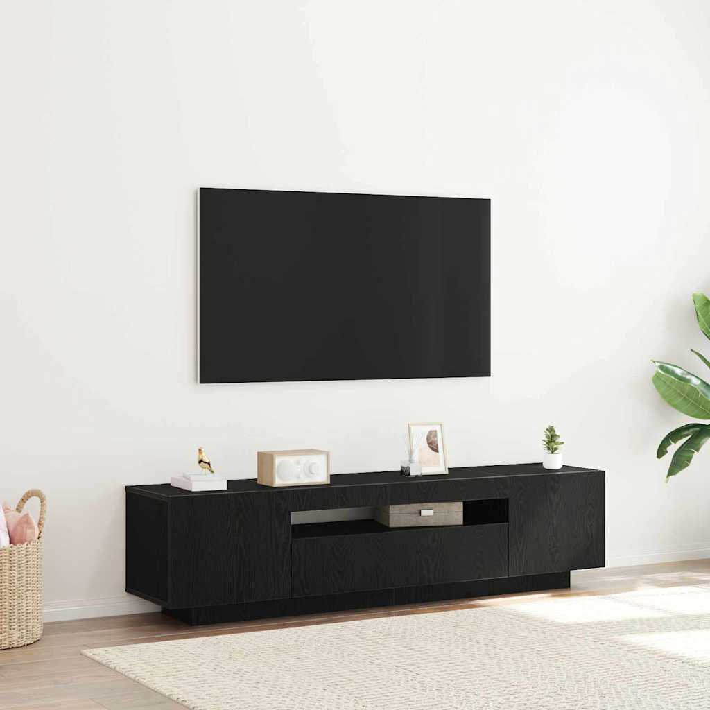 TV-skab 160 x 35 x 40 cm Sort Konstrueret træ