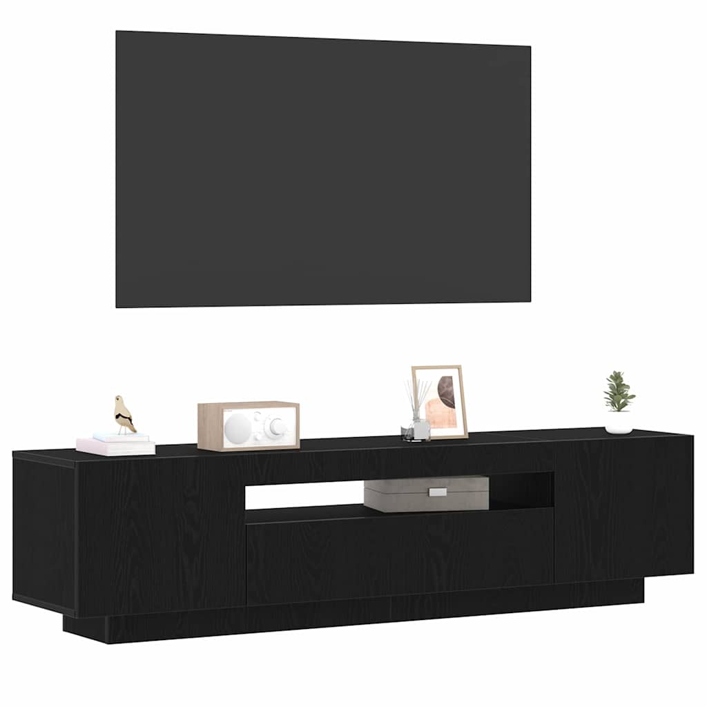 TV-skab 160 x 35 x 40 cm Sort Konstrueret træ