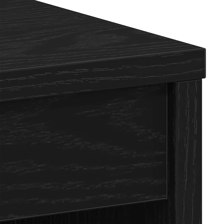 skrivebord sort egetræ 90x40x72 cm konstrueret træ