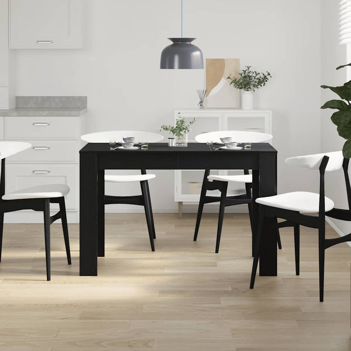 spisebord 120x60x76 cm konstrueret træ sort egetræsfarve