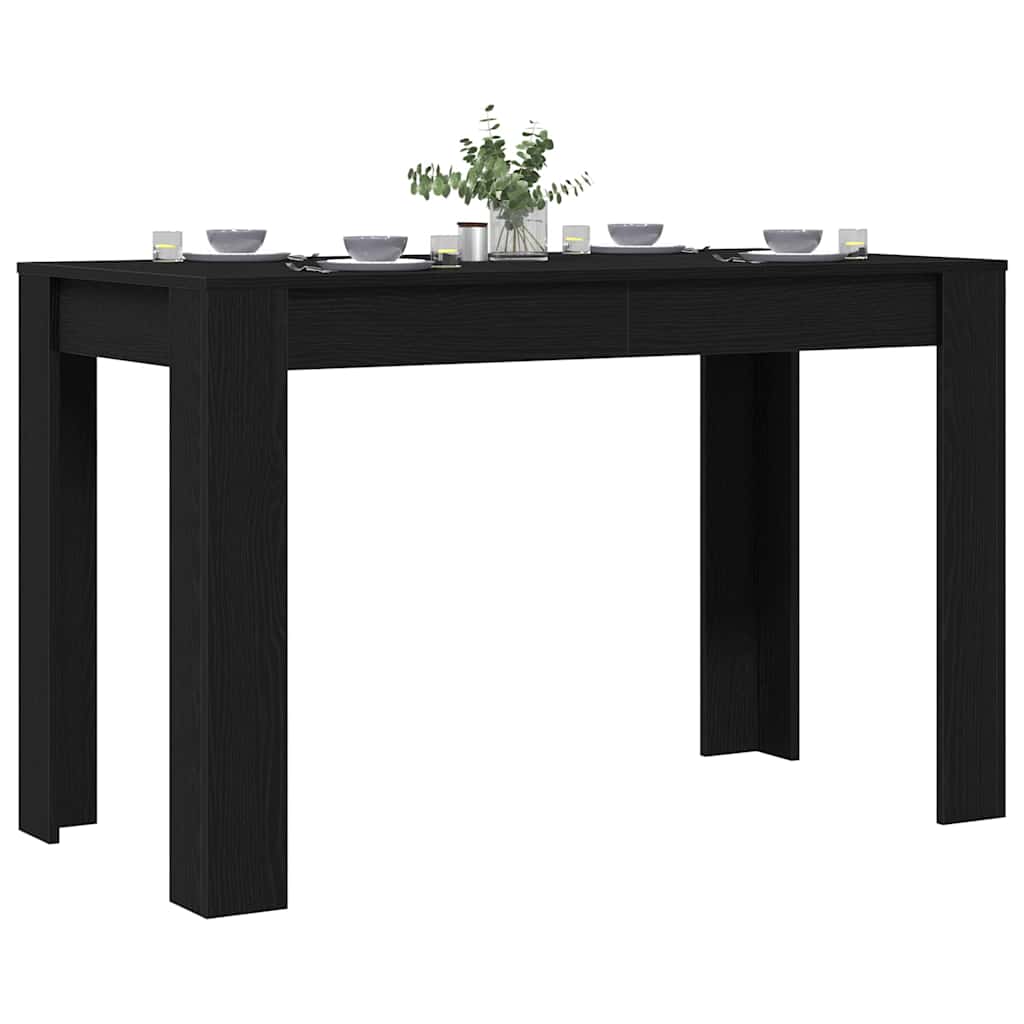 spisebord 120x60x76 cm konstrueret træ sort egetræsfarve