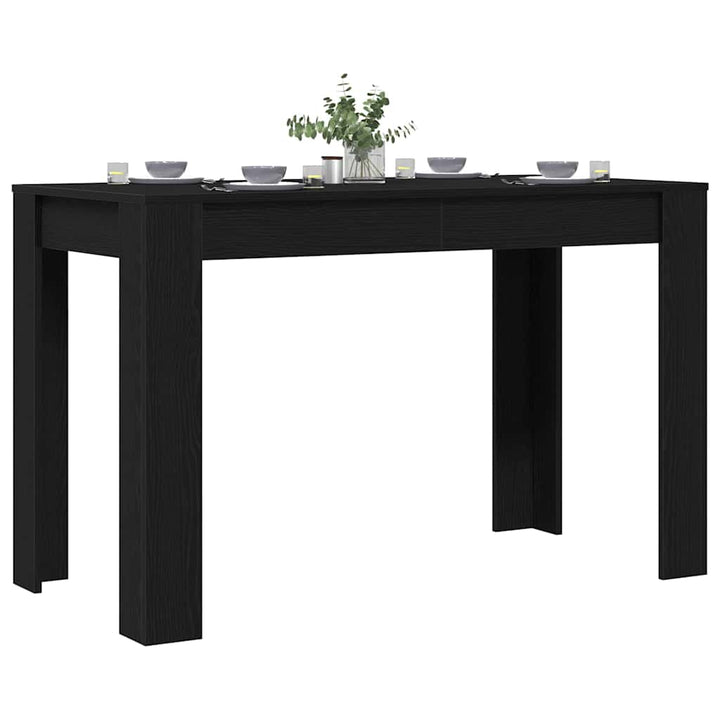 spisebord 120x60x76 cm konstrueret træ sort egetræsfarve