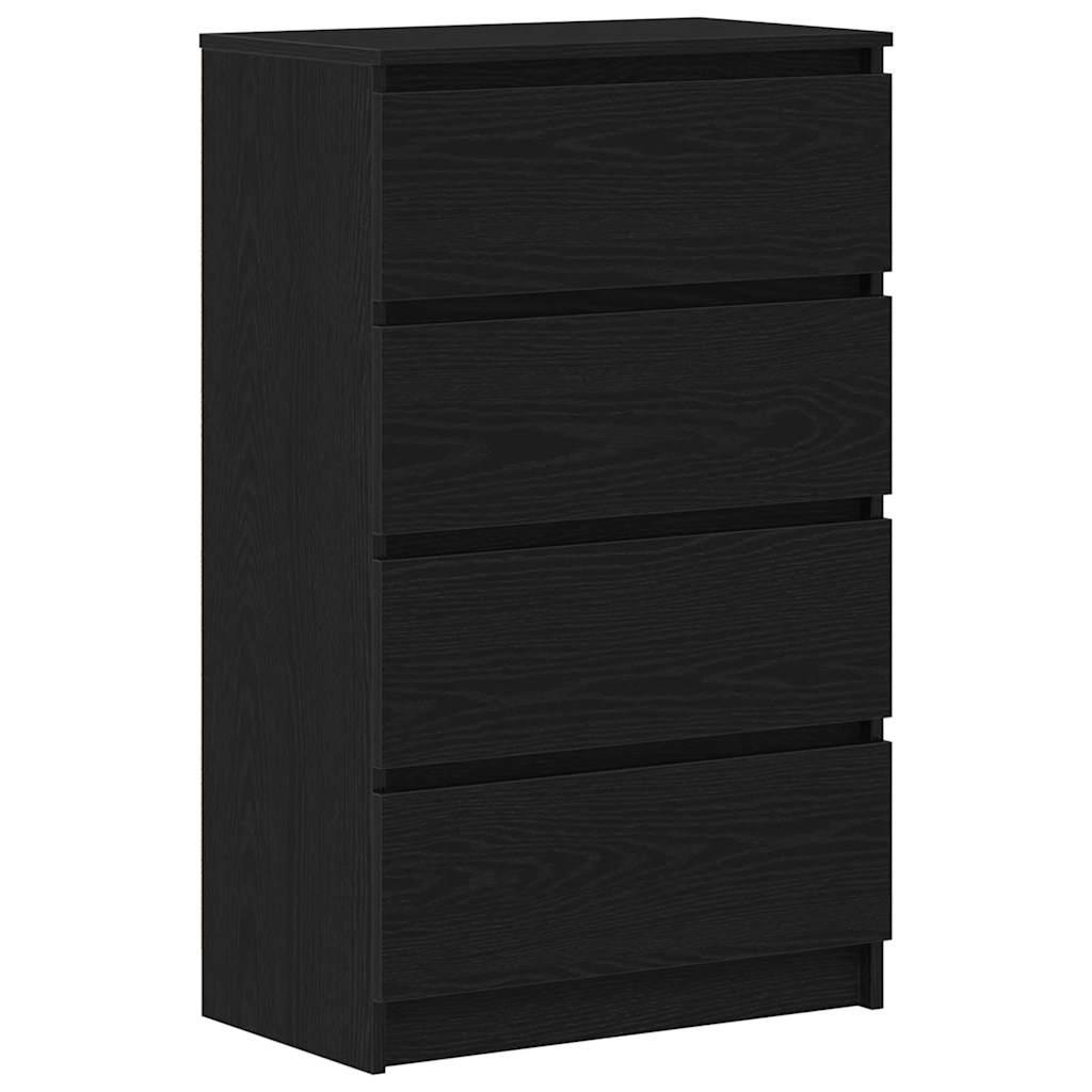 skænk 60x35x98,5 cm konstrueret træ sort egetræsfarve