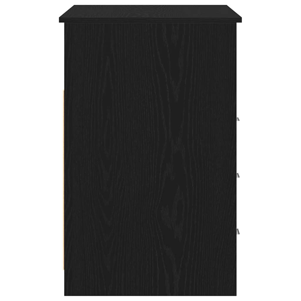 skrivebord m. skuffer 102x50x76 cm konstrueret træ sort egetræ