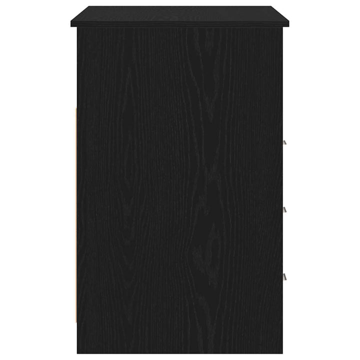 skrivebord m. skuffer 102x50x76 cm konstrueret træ sort egetræ
