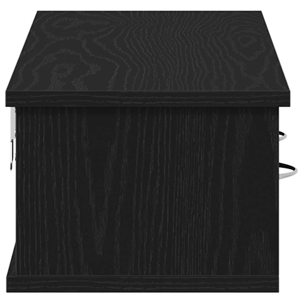 vægskab 88x26x18,5 cm konstrueret træ sort egetræsfarve